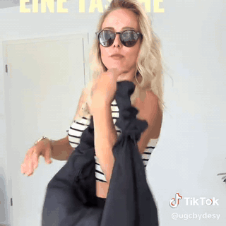 gif — Halvemaan Tas met Ruche-schouderband – 11 liter, vederlicht en waterafstotend