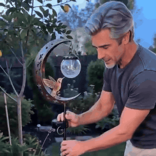 gif — Maanglans™ Zonne-tuinlamp – Maan & Kolibrie (1 gekocht = 1 gratis)