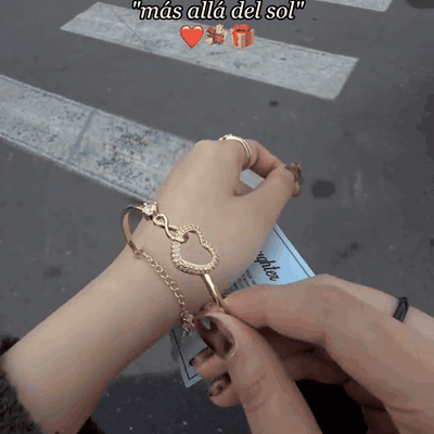 gif — Infinity Hart Armband – Moeder & Dochter, met fonkelende zirkonia