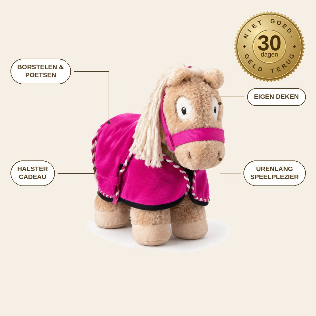 infographie — Paardenknuffel met Deken & Verzorgingsset