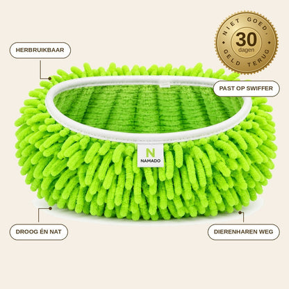 infographie — FrisDoek™ – Herbruikbare dweildoek voor Swiffer & vlakmop (25 cm & 42 cm)
