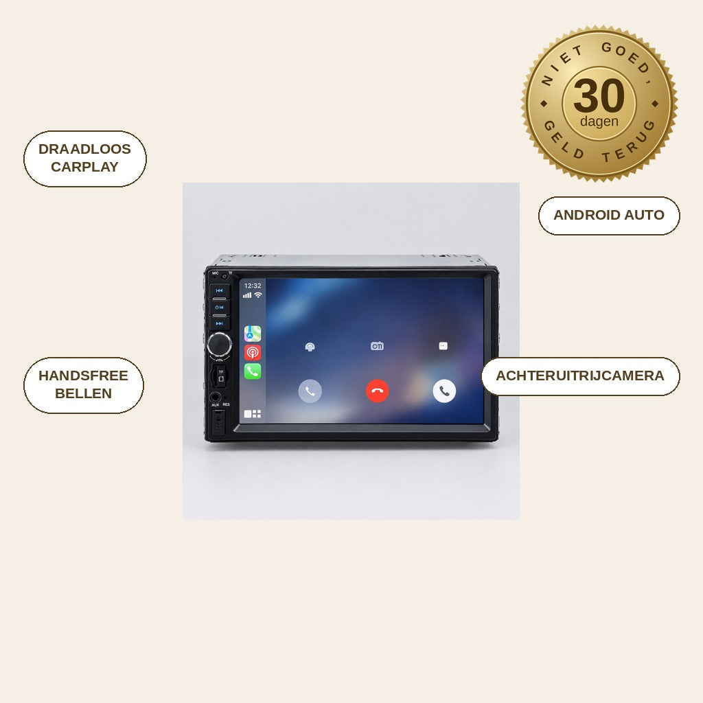 infographie — CarPlay Autoradio 7″ – Draadloos Apple CarPlay & Android Auto (2-DIN)
