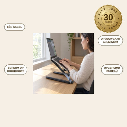 infographie — 8-in-1 Laptopstandaard met USB-C Dockingstation