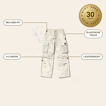 infographie — Heren Cargobroek Relaxed Fit met Veel Zakken | 1+1 GRATIS