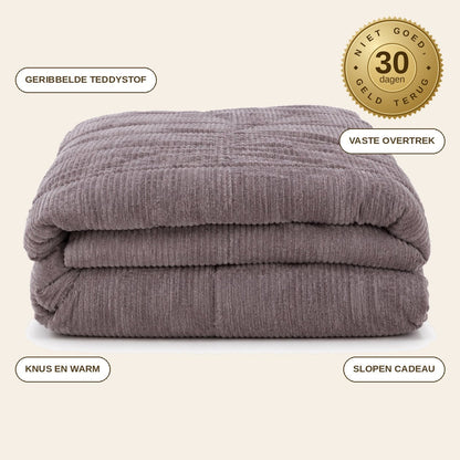 infographie — Teddy Rib Dekbed 2-in-1 – Oudroze