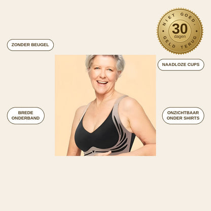 infographie — Naadloze push-up bh zonder beugel – mooie lift, de hele dag comfortabel