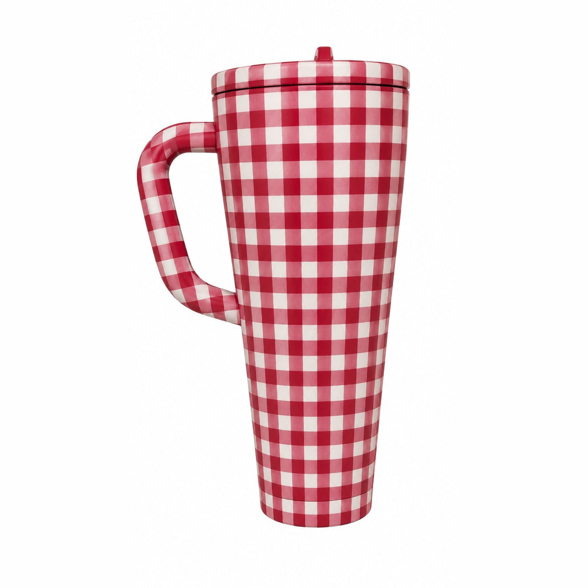couleur Kersenrode vichy — RVS shakerbeker met handvat 1,2 l – dubbelwandig, lekvrij en klontjesvrij
