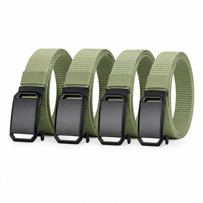couleur Legergroen — Nylon Riem met Automatische Gesp – zonder gaatjes, op de millimeter verstelbaar