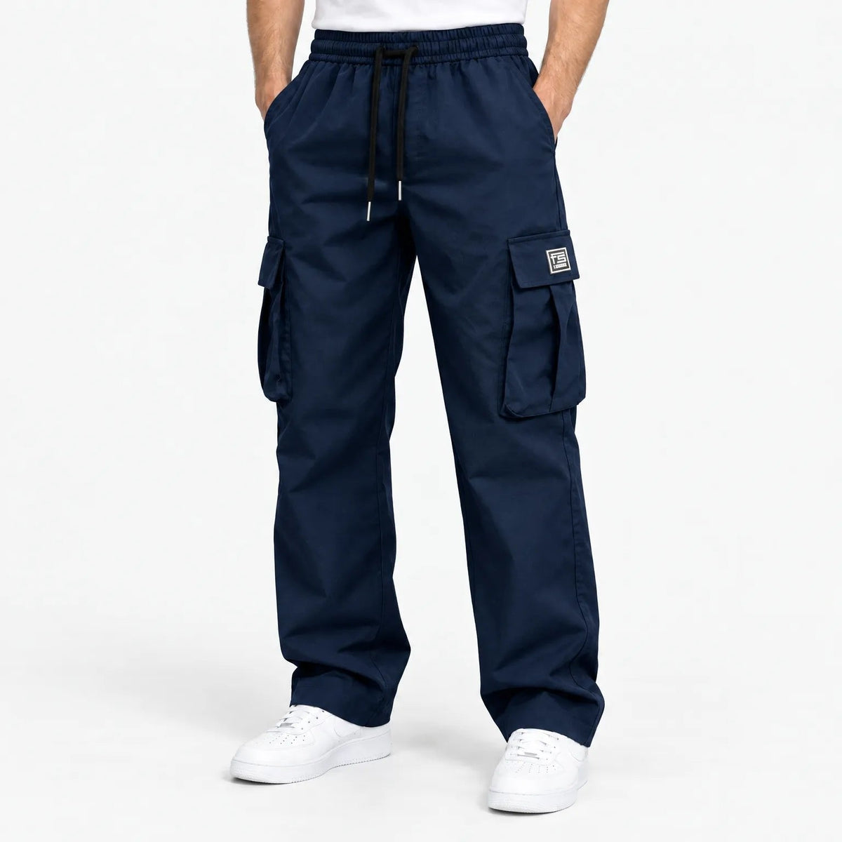 couleur Marineblauw — Heren Cargobroek Relaxed Fit met Veel Zakken | 1+1 GRATIS