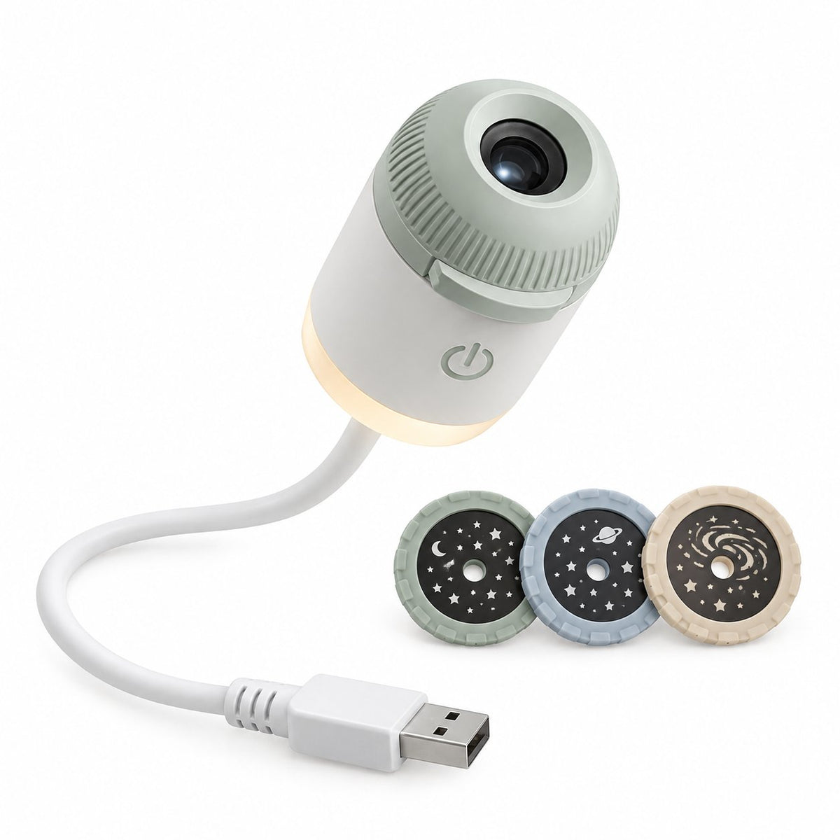 couleur Misty Trio (incl. 3 schijfjes) — Mini USB Sterrenhemelprojector – Toveer elk plafond om in een sterrenhemel