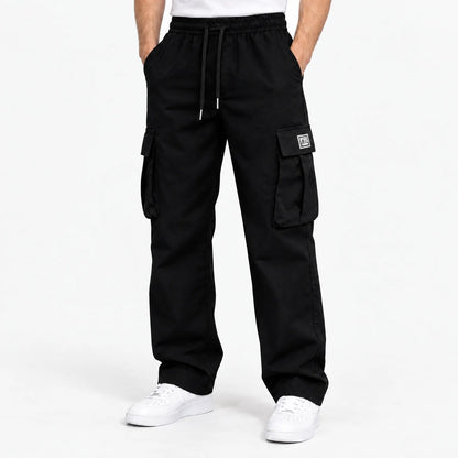 couleur Zwart — Heren Cargobroek Relaxed Fit met Veel Zakken | 1+1 GRATIS