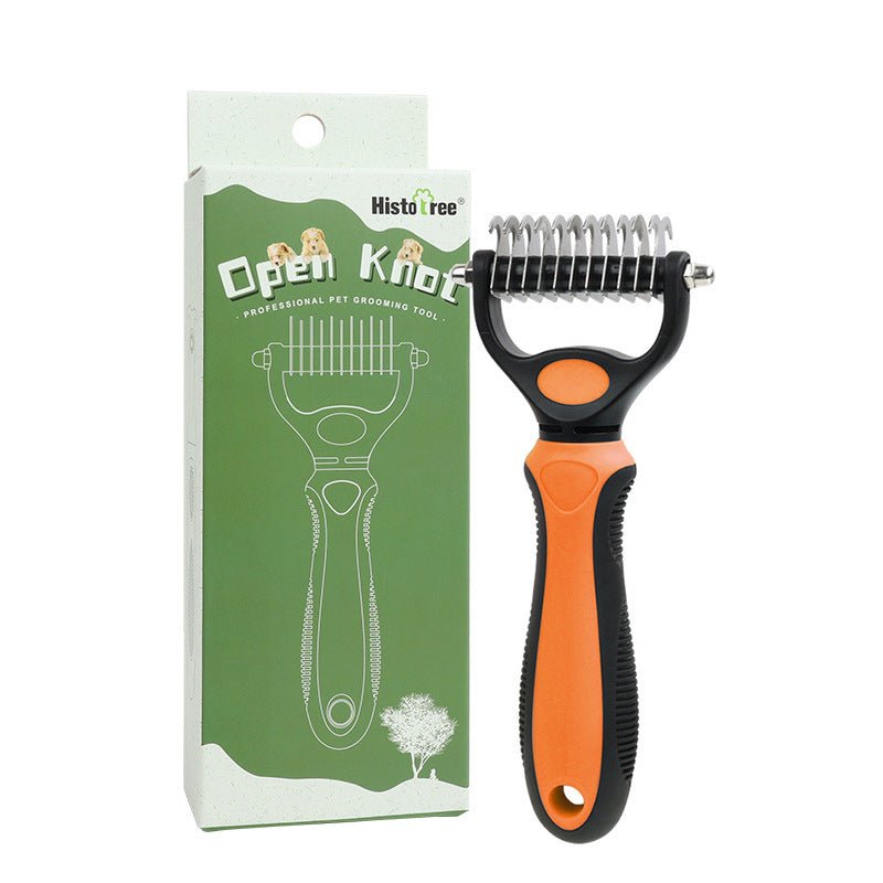 couleur Oranje — Ontklitborstel 2-in-1 voor hond en kat – ontklitten én ontwollen met één borstel