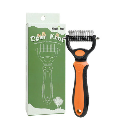 couleur Oranje — Ontklitborstel 2-in-1 voor hond en kat – ontklitten én ontwollen met één borstel