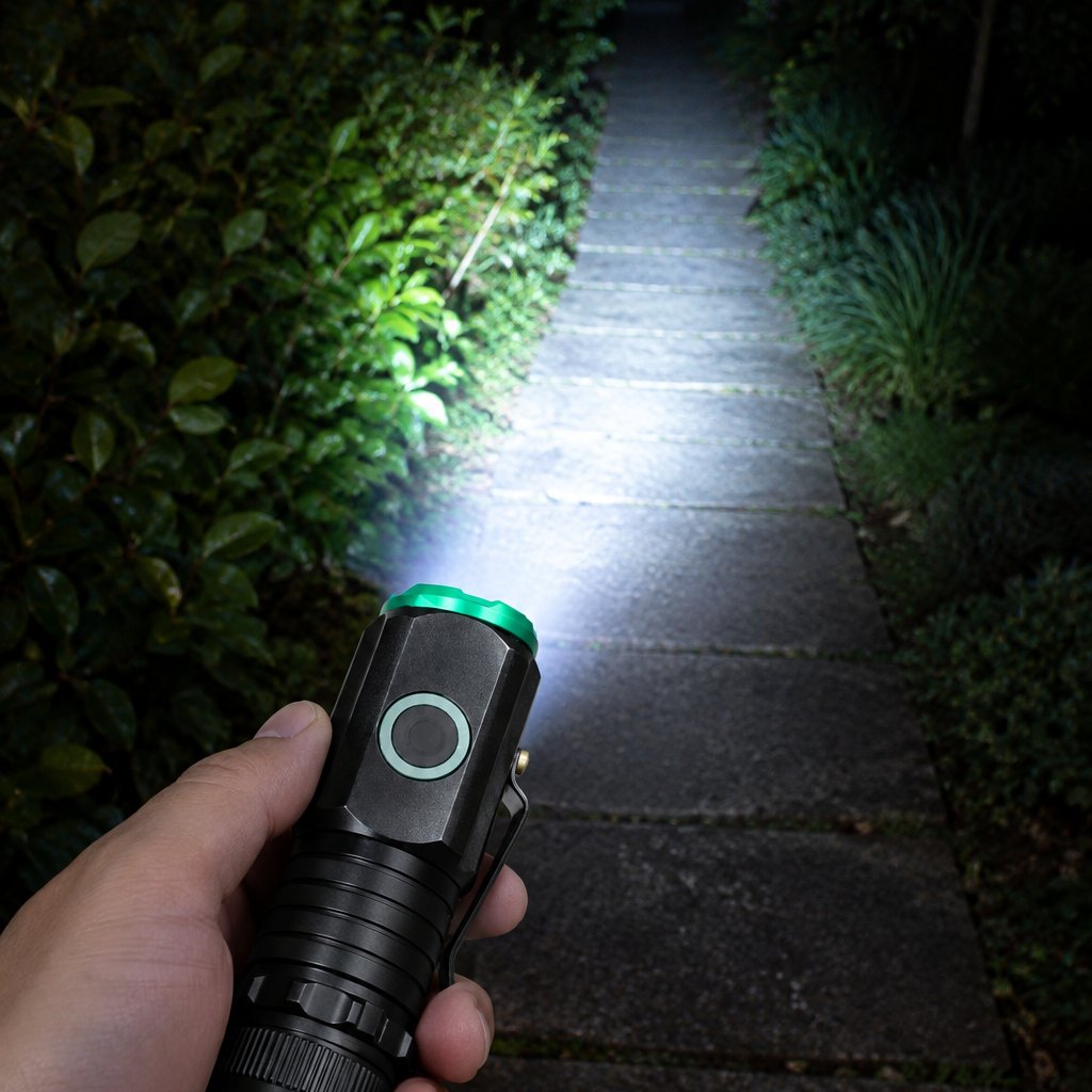 situation — Compacte Mini Zaklamp – oplaadbaar via USB-C, met magneet en zakclip