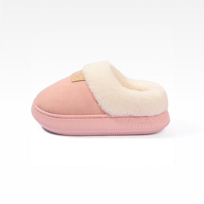 couleur Roze — Pluche Plateau Pantoffels – Warm Gevoerd met Antislipzool