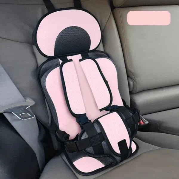 couleur Roze — Draagbaar Autostoeltje – Opvouwbaar Kinderzitje met 5-Punts Harnas, Zonder ISOFIX