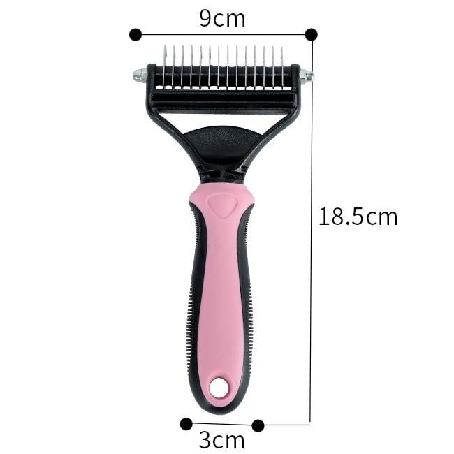 couleur Roze — Ontklitborstel 2-in-1 voor hond en kat – ontklitten én ontwollen met één borstel