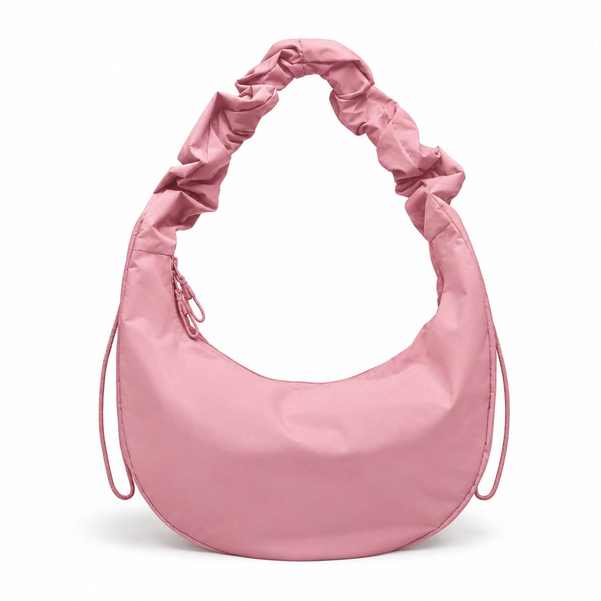 couleur Salina-roze — Halvemaan Tas met Ruche-schouderband – 11 liter, vederlicht en waterafstotend