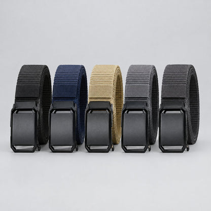 packshot — Nylon Riem met Automatische Gesp – zonder gaatjes, op de millimeter verstelbaar