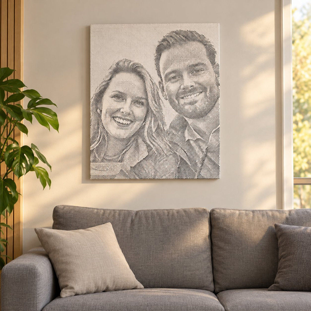 packshot — Stippenschilderij van je eigen foto – op spieraam, met acrylstiften