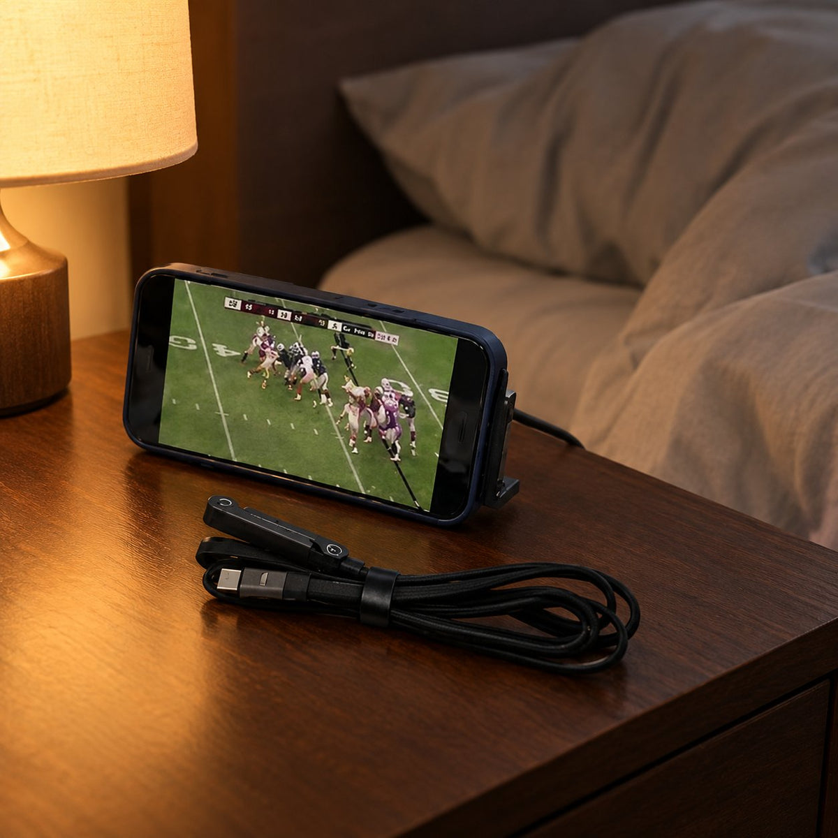 situation — FlexStand™ USB-C oplaadkabel met uitklapbare standaard (240W, 1,5 m)