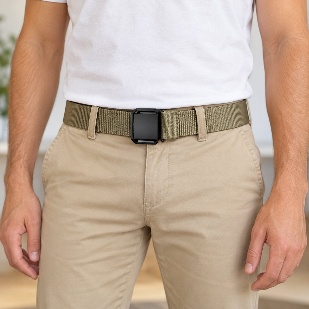 situation — Nylon Riem met Automatische Gesp – zonder gaatjes, op de millimeter verstelbaar