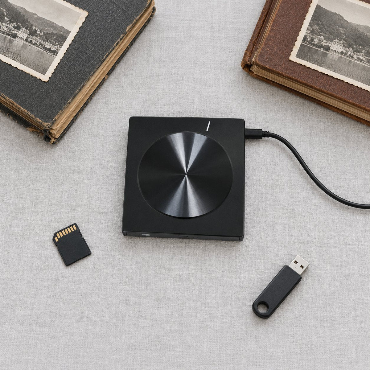 situation — 8-in-1 Externe CD/DVD-speler met USB-hub en kaartlezer