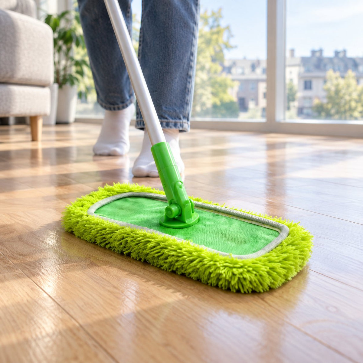 situation — FrisDoek™ – Herbruikbare dweildoek voor Swiffer & vlakmop (25 cm & 42 cm)