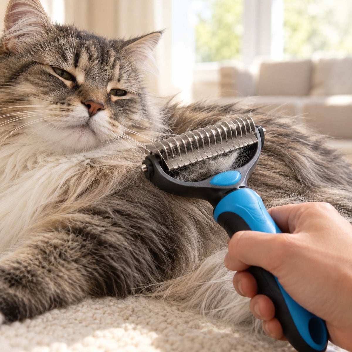 situation — Ontklitborstel 2-in-1 voor hond en kat – ontklitten én ontwollen met één borstel