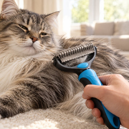 situation — Ontklitborstel 2-in-1 voor hond en kat – ontklitten én ontwollen met één borstel
