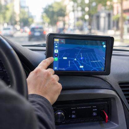 packshot — Draadloos CarPlay & Android Auto Scherm 9" – Voor Elke Auto