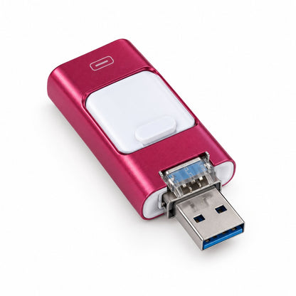 packshot — 4-in-1 USB-stick – Eén stick voor iPhone, Android, USB-C en laptop