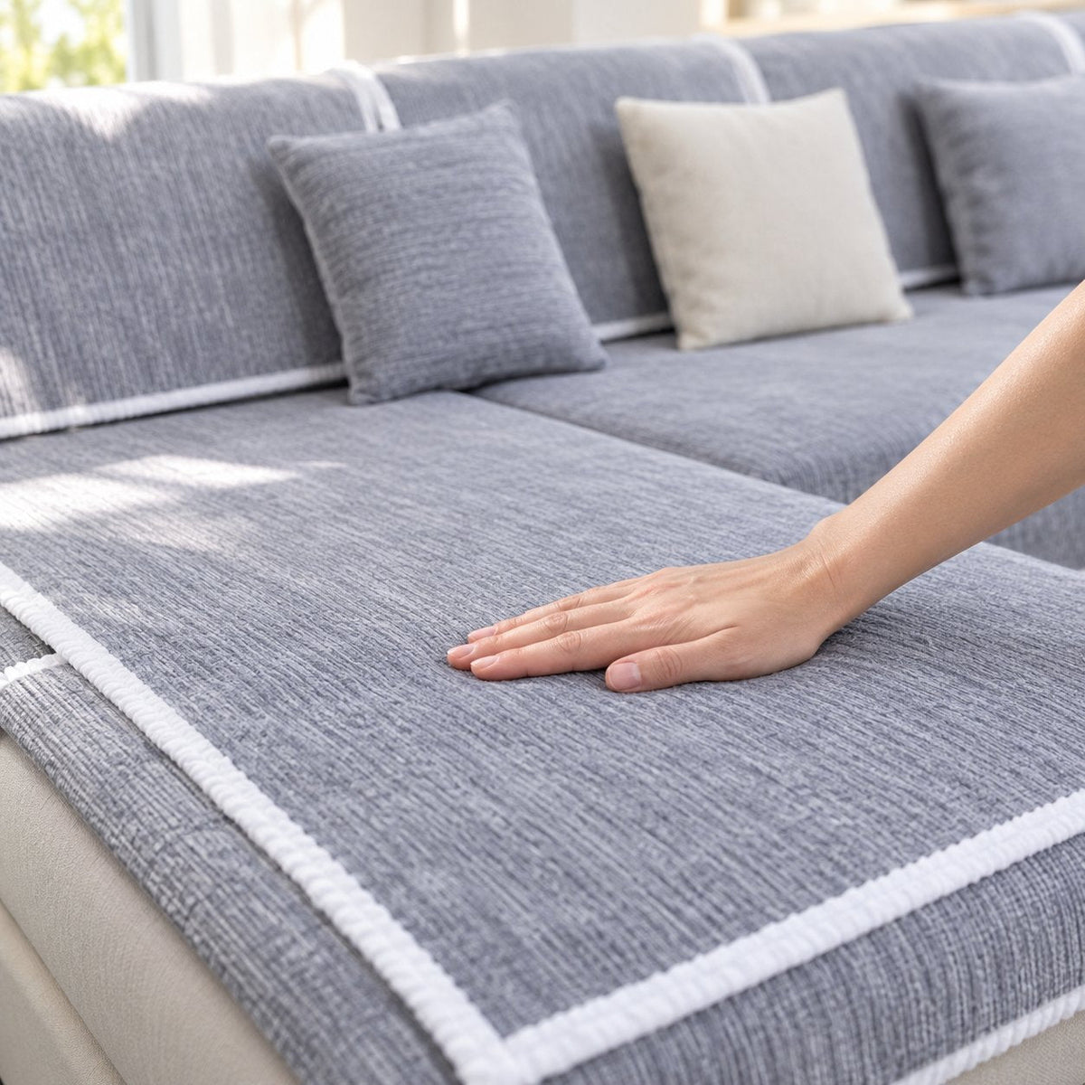 situation — Antislip chenille bankhoes – beschermt je bank tegen haren, krassen en vlekken