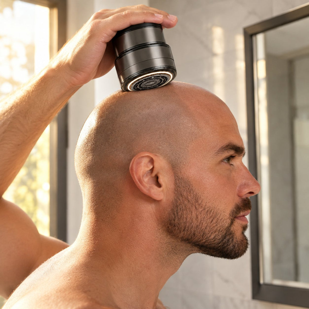 situation — 2-in-1 Slimme Kaalhoofdscheerder & Baardtrimmer met Digitaal Display