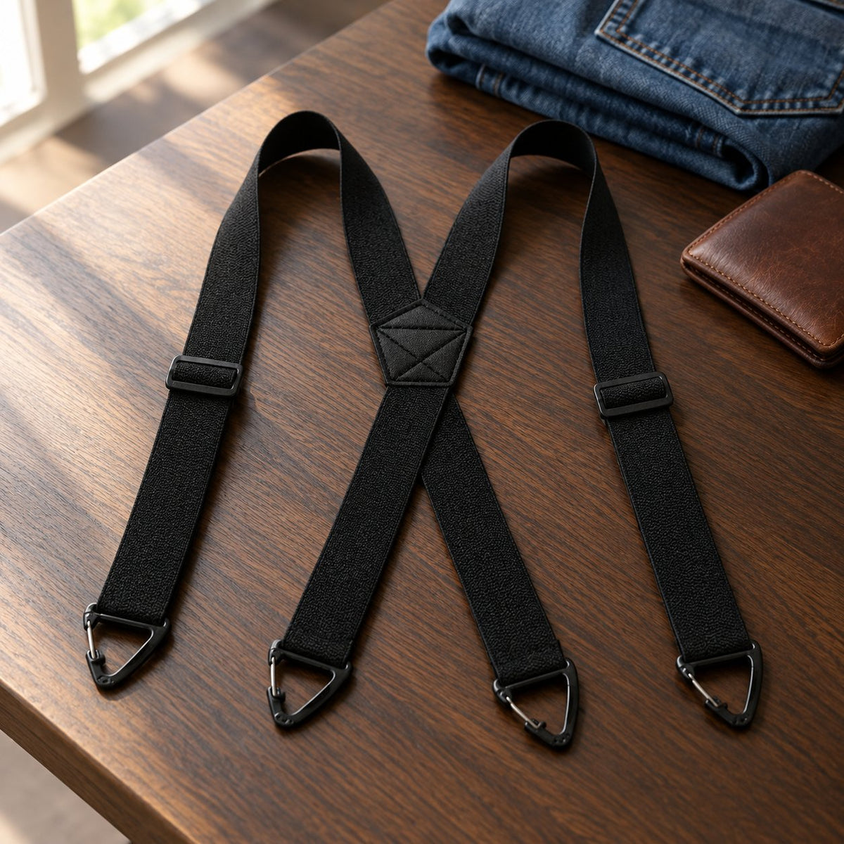 situation — Elastische X-rug bretels – extra breed 3,8 cm, 4 stevige haken