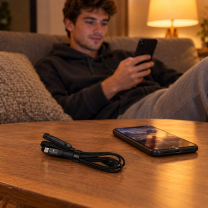 situation — FlexStand™ USB-C oplaadkabel met uitklapbare standaard (240W, 1,5 m)