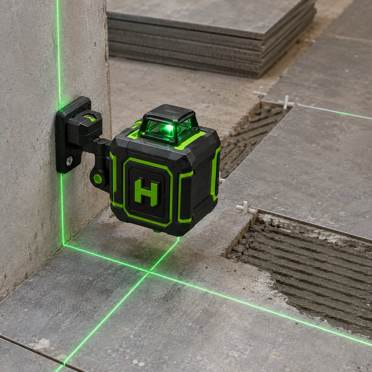 4D zelfnivellerende laser, 16 groene lijnen