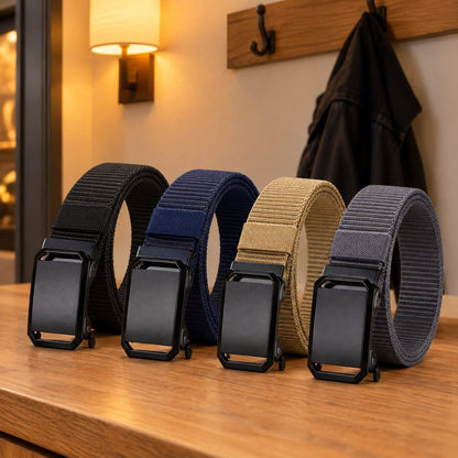 situation — Nylon Riem met Automatische Gesp – zonder gaatjes, op de millimeter verstelbaar