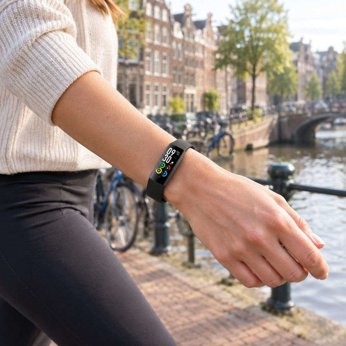 situation — Slanke Activity Tracker Armband – Stappenteller met Verticaal Scherm