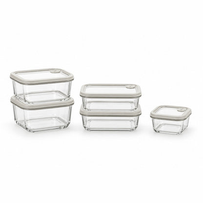 variante 5-delig — Glazen vershoudbakjes set – 11-delig, glazen deksels