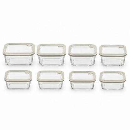 variante 8-delig — Glazen vershoudbakjes set – 11-delig, glazen deksels