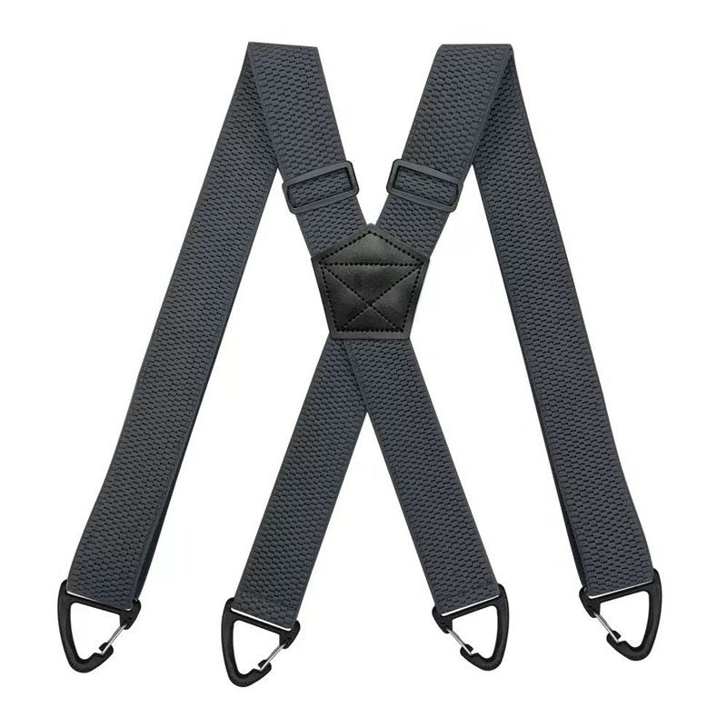 variante X-vorm / Donkergrijs — Elastische X-rug bretels – extra breed 3,8 cm, 4 stevige haken