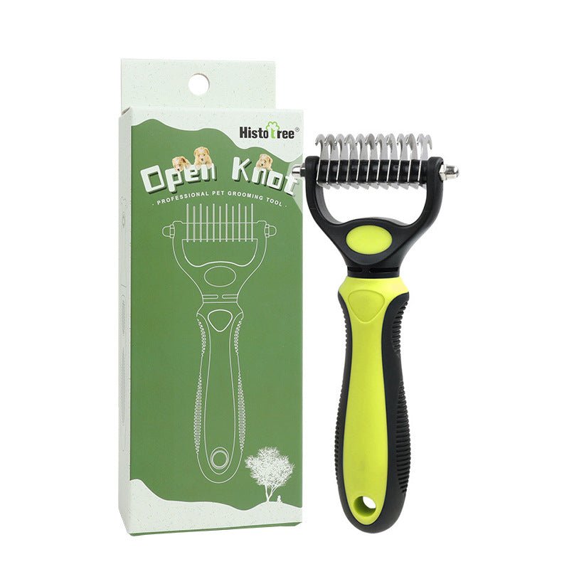 couleur Groen — Ontklitborstel 2-in-1 voor hond en kat – ontklitten én ontwollen met één borstel