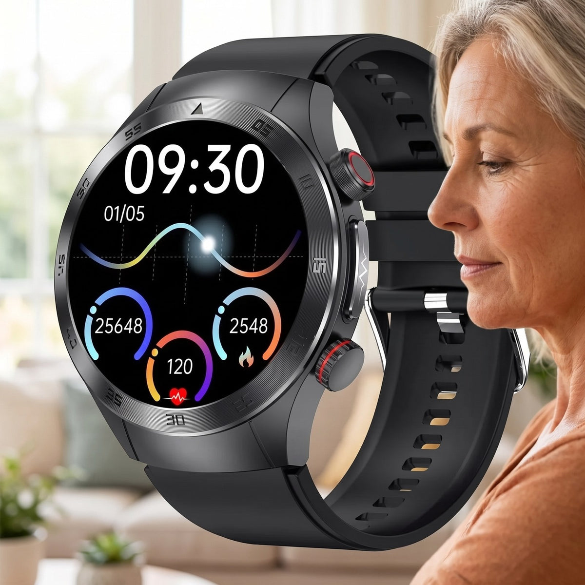 VitaPulse smartwatch met afleesbaar scherm