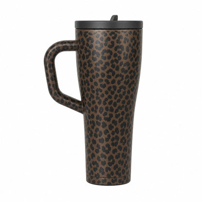 couleur Zwarte luipaard — RVS shakerbeker met handvat 1,2 l – dubbelwandig, lekvrij en klontjesvrij